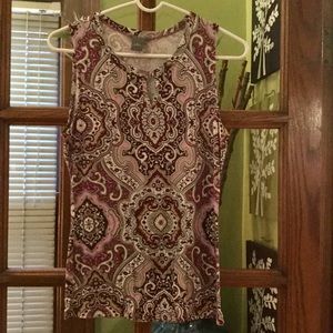 ANN TAYLOR pink and magenta sleeveless tunic Small